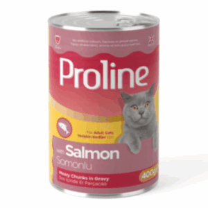 Proline Adult Cat Food Canned - SALMON Chunks in Gravy 0.4kg