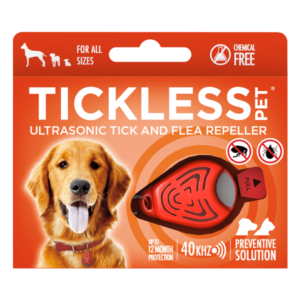 Tickless Pet, Chemical Free Ultrasonic Flea and Tick Repellent - Orange