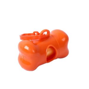Dog Poop Bag Holder - Bone Shape Orange