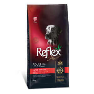 REFLEX PLUS LIGHT AND STERILISED DOG FOOD - LAMB AND RICE 15 KG