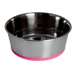 Rogz-Dog Slurp Bowl 550ml - Pink Non-Skid Rubber Base (BOWL21-K)