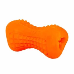 Rogz Dog Yumz-Treat Toy Bone 11.5cm - Orange Medium (YU03-D)