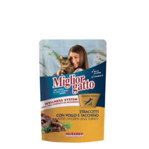 Migliorgatto Pouch strips Chicken and Turkey 100Gr