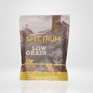 SPECTRUM LOW GRAIN ADULT CAT FOOD CHICKEN  TURKEY  & CRANBERRY 500GR