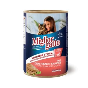 PACK OF 24- MIGLIOR CAT CAN TUNA & SALMON PATE 400GR