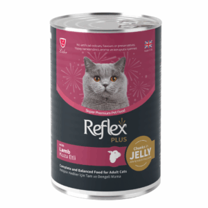 Pack of 24 - Reflex Plus Adult Cat Food Canned - Lamb Chunks in Jelly 400g