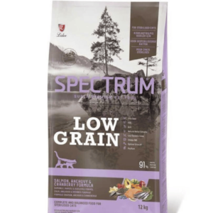 SPECTRUM LOW GRAIN CAT FOOD STERLISED SALMON & ANCHOVY FORMULA 12KG