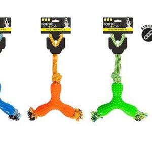 SMART CHOICE RUBBER & ROPE TUG DOG TOY (SC1063)