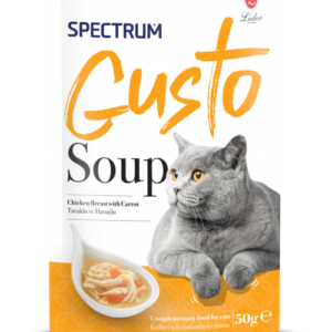 PACK OF 12 - SPECTRUM GUSTO SOUP FOR CAT WITH CHICKEN AND CARROT 50GR
