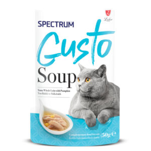 PACK OF 12 - SPECTRUM GUSTO SOUP FOR CAT WITH TUNA AND PUMPKIN 50GR