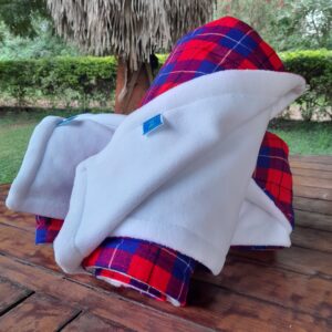 Maasai Shuka Blanket with White Fleece Lining- Small