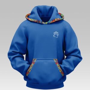 Royal Blue Hoodies with Embroidery Paw - XX Large