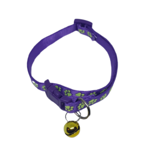 GENERIC GLOW IN THE DARK PAW PRINT CAT COLLAR - PURPLE