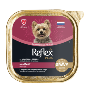 REFLEX PLUS DOG ALUTRAY MINI SMALL BREED BEEF IN GRAVY 85GR