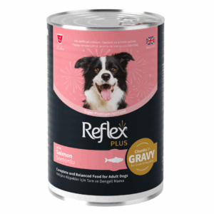 PACK OF 24 - REFLEX PLUS CANNED DOG FOOD SALMON IN GRAVY 400GR