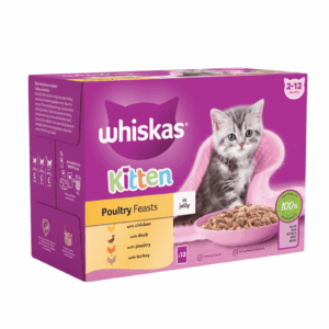 WHISKAS KITTEN POUCHES-POULTRY M/PAK 12X85G